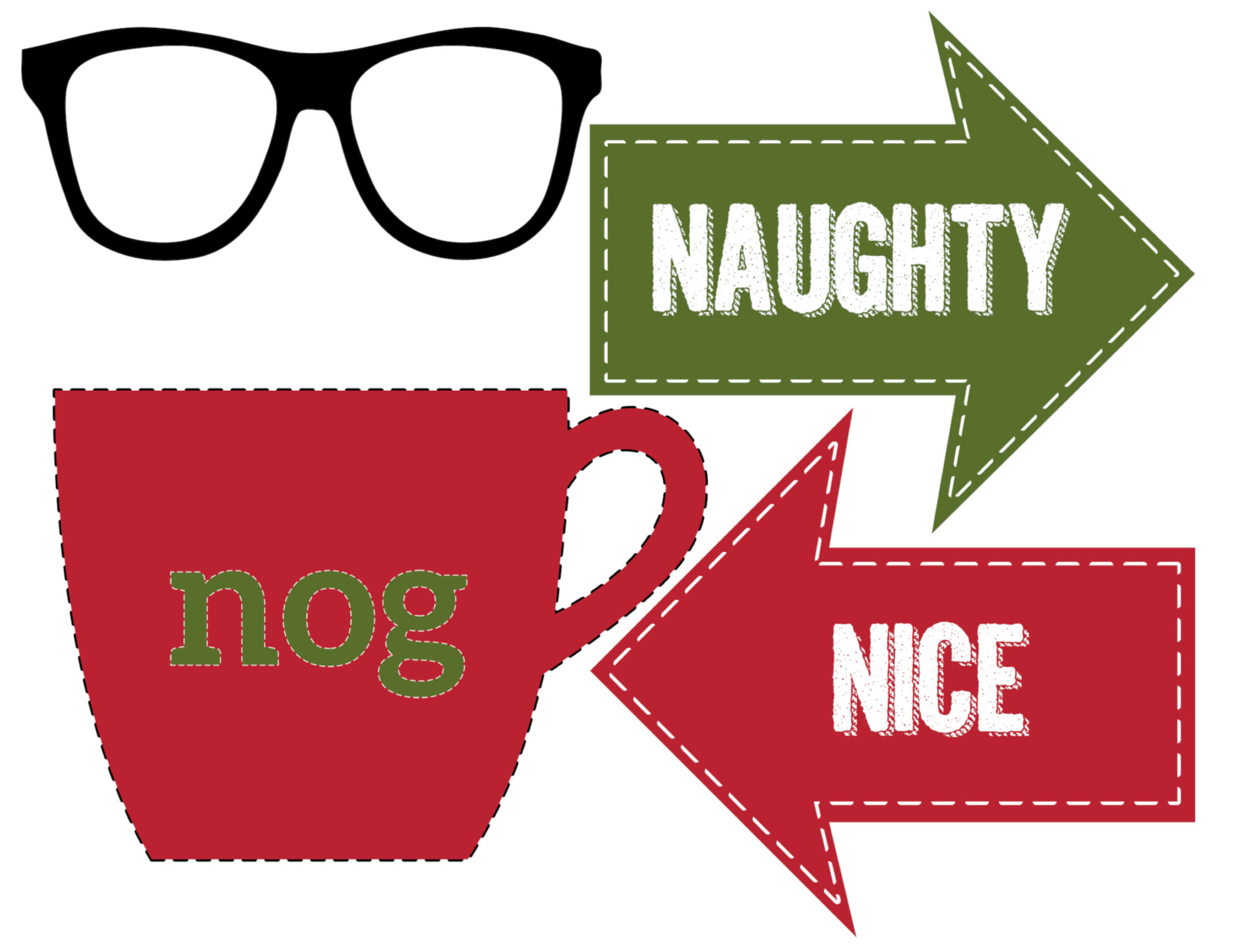 free christmas photo booth props printable - paper trail design